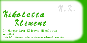 nikoletta kliment business card